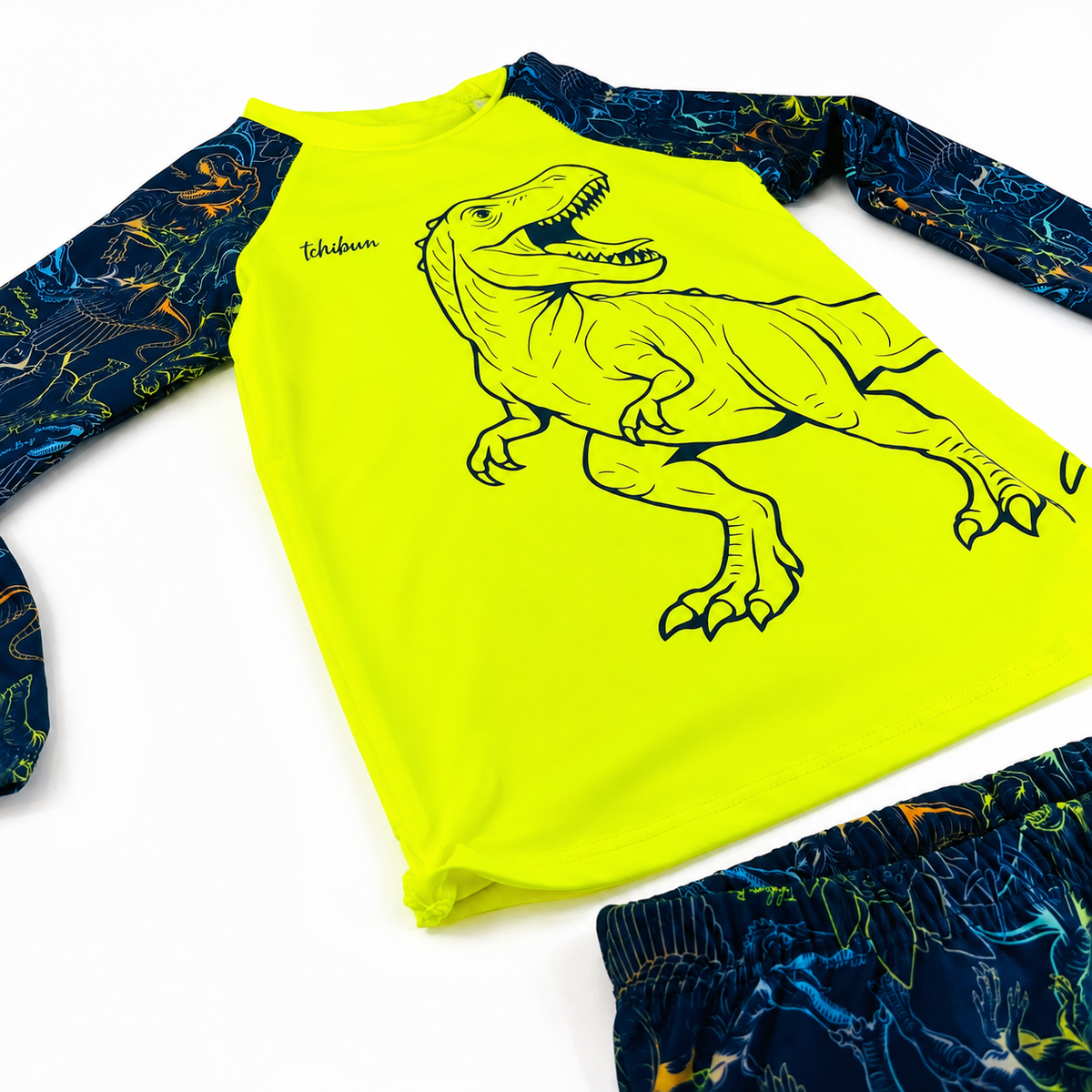 Conjunto Masculino Kamylus Tchibum Dinossauro UV50+ Dry Fit