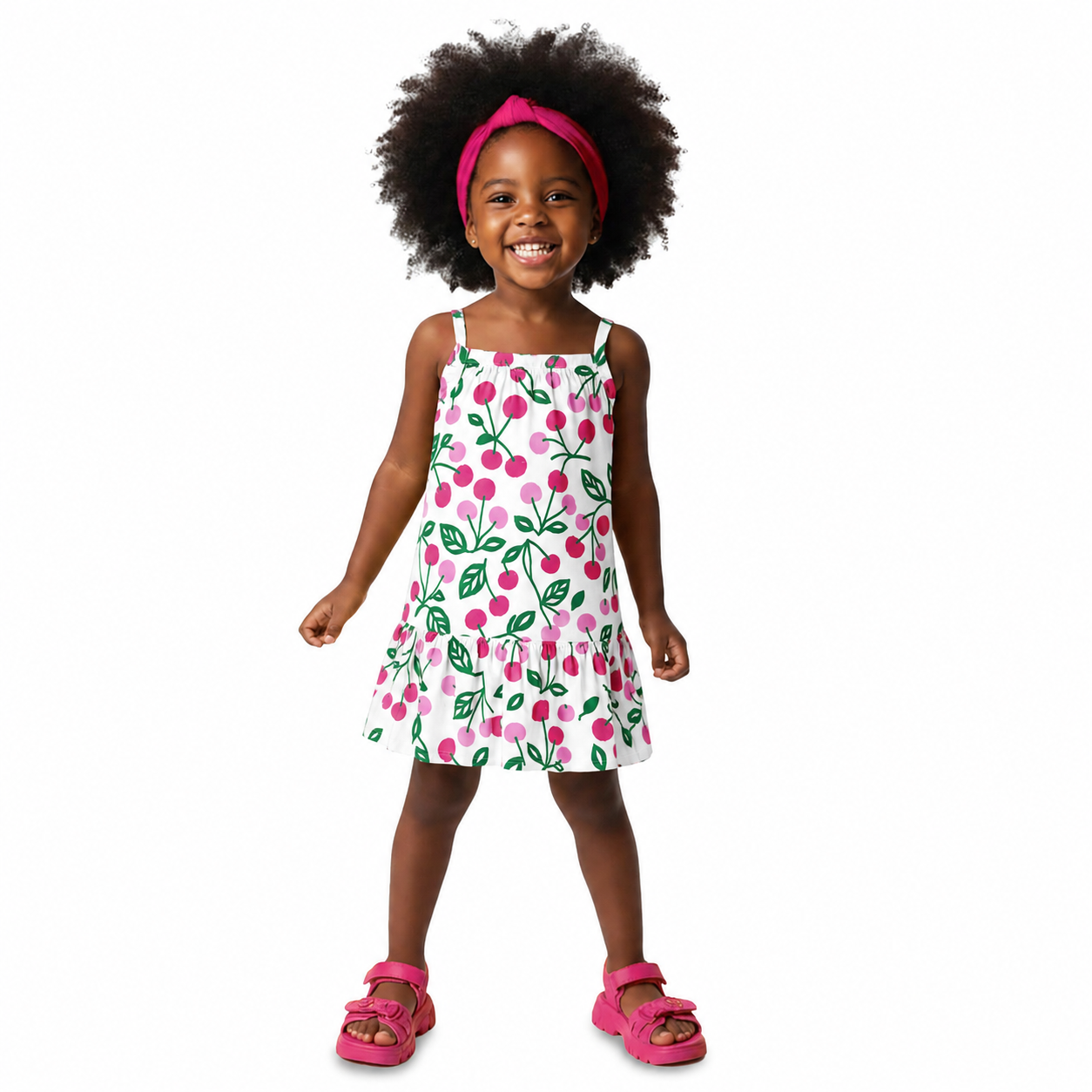 Vestido Infantil Feminino Kyly Cerejas Alcinha Verão