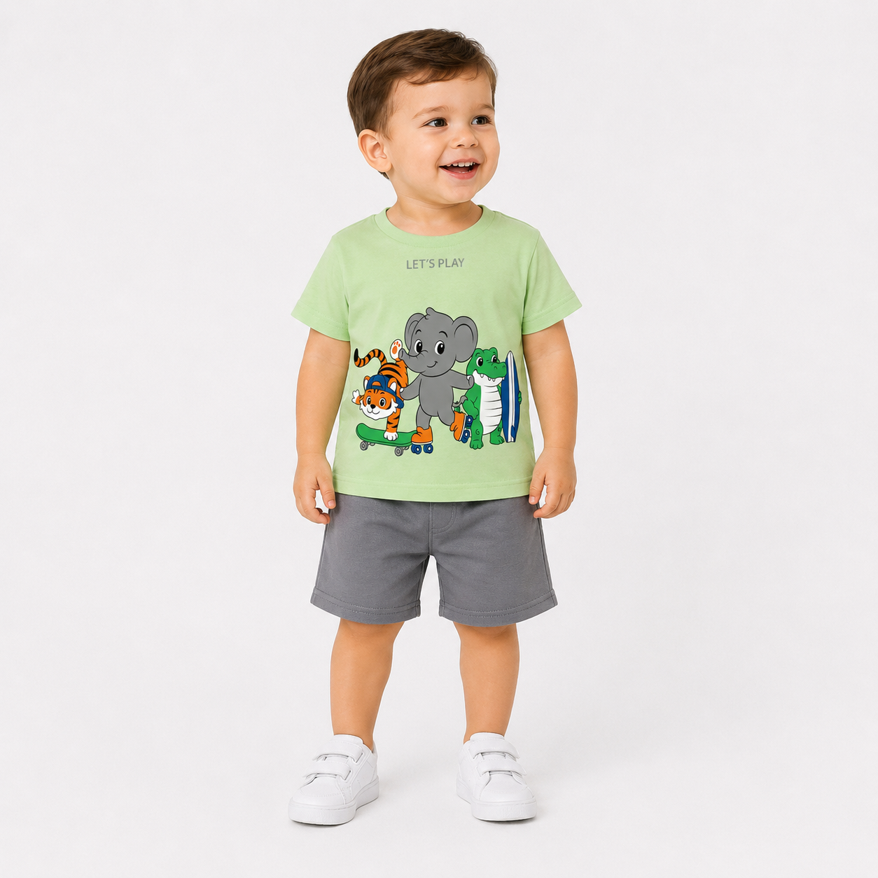 Conjunto Infantil Masculino Kyly Let's Play Safari - Camiseta + Short Confort