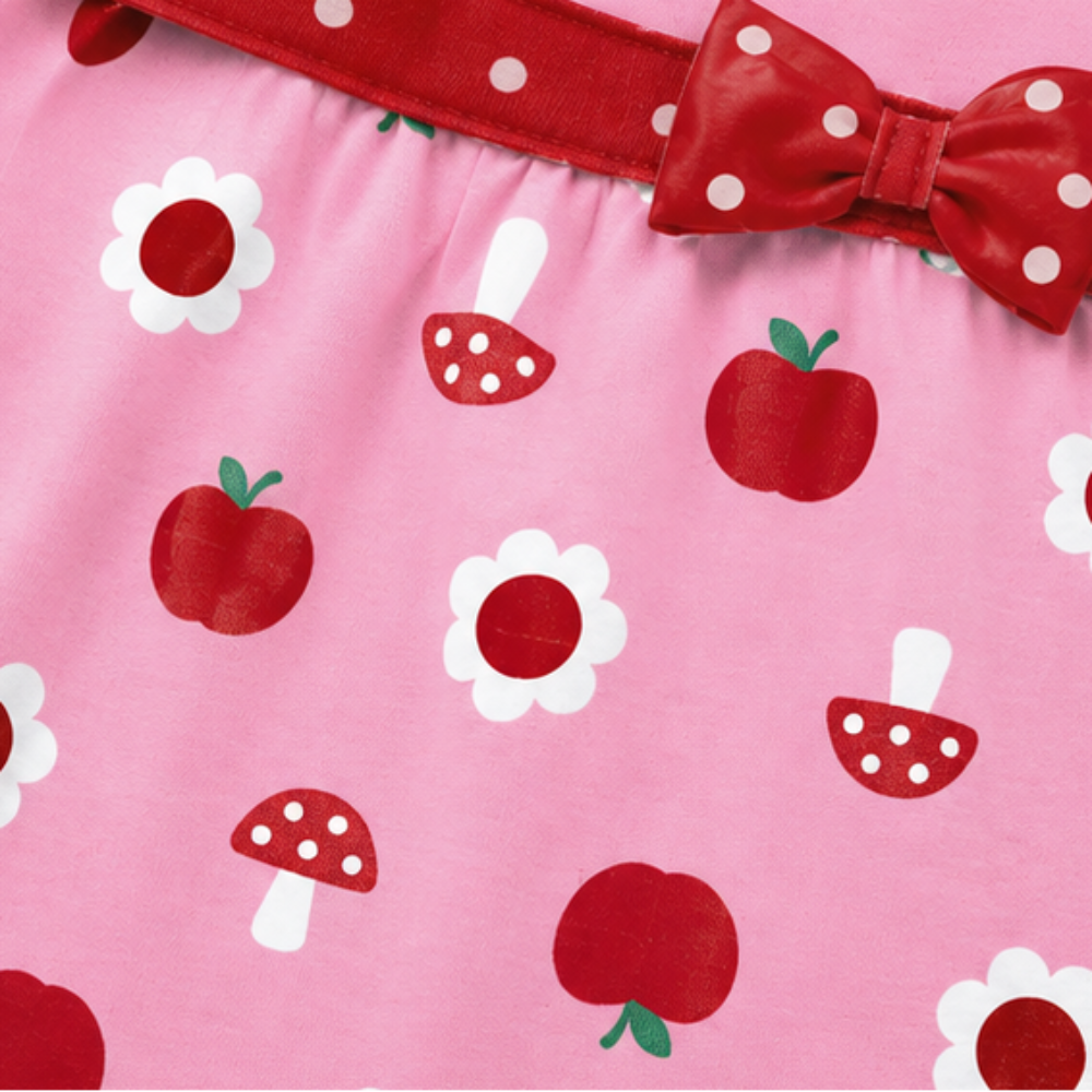 Conjunto Feminino Infantil Kyly Maçãs e Cogumelos