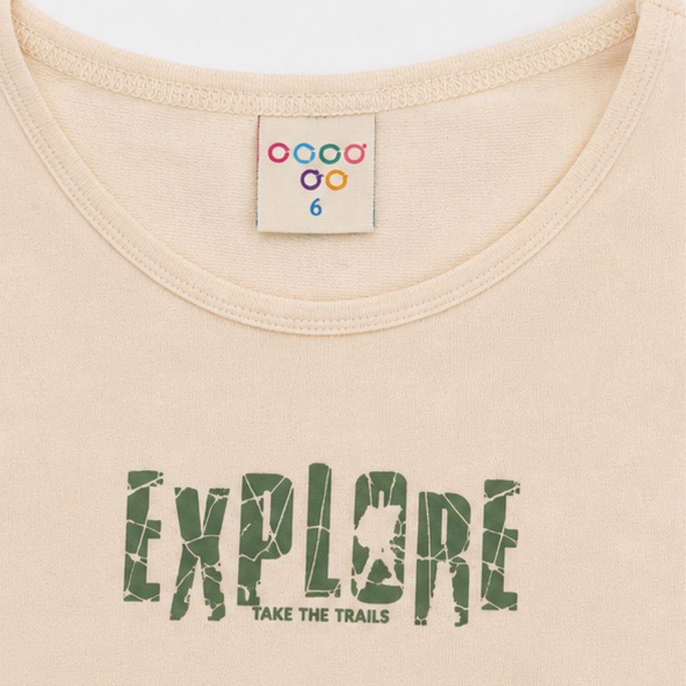 Conjunto Infantil Masculino Have Fun Explore Regata e Bermuda Moletom Jet