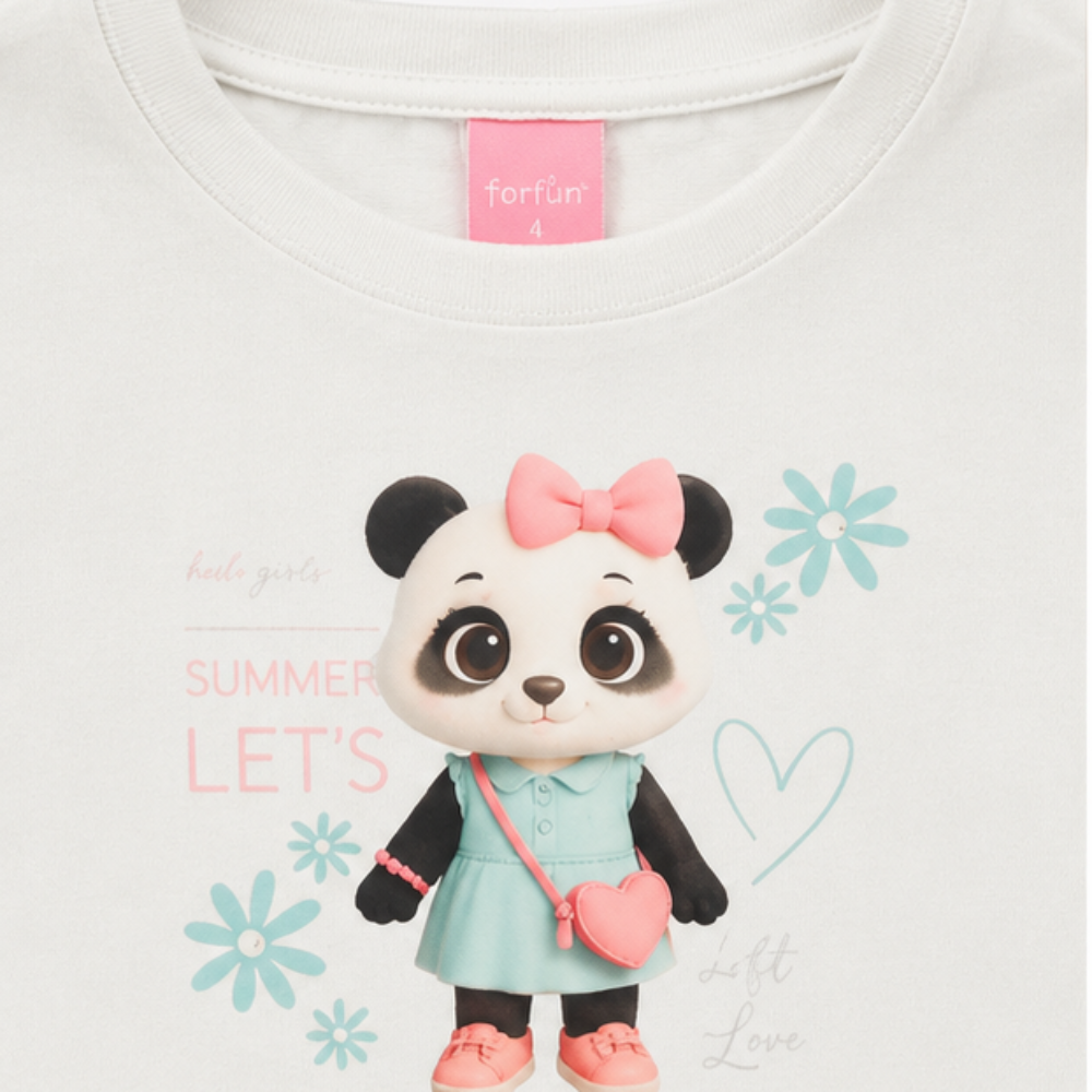 Conjunto Infantil Feminino Lina e Lou Kamylus Summer Let's Bichinhos