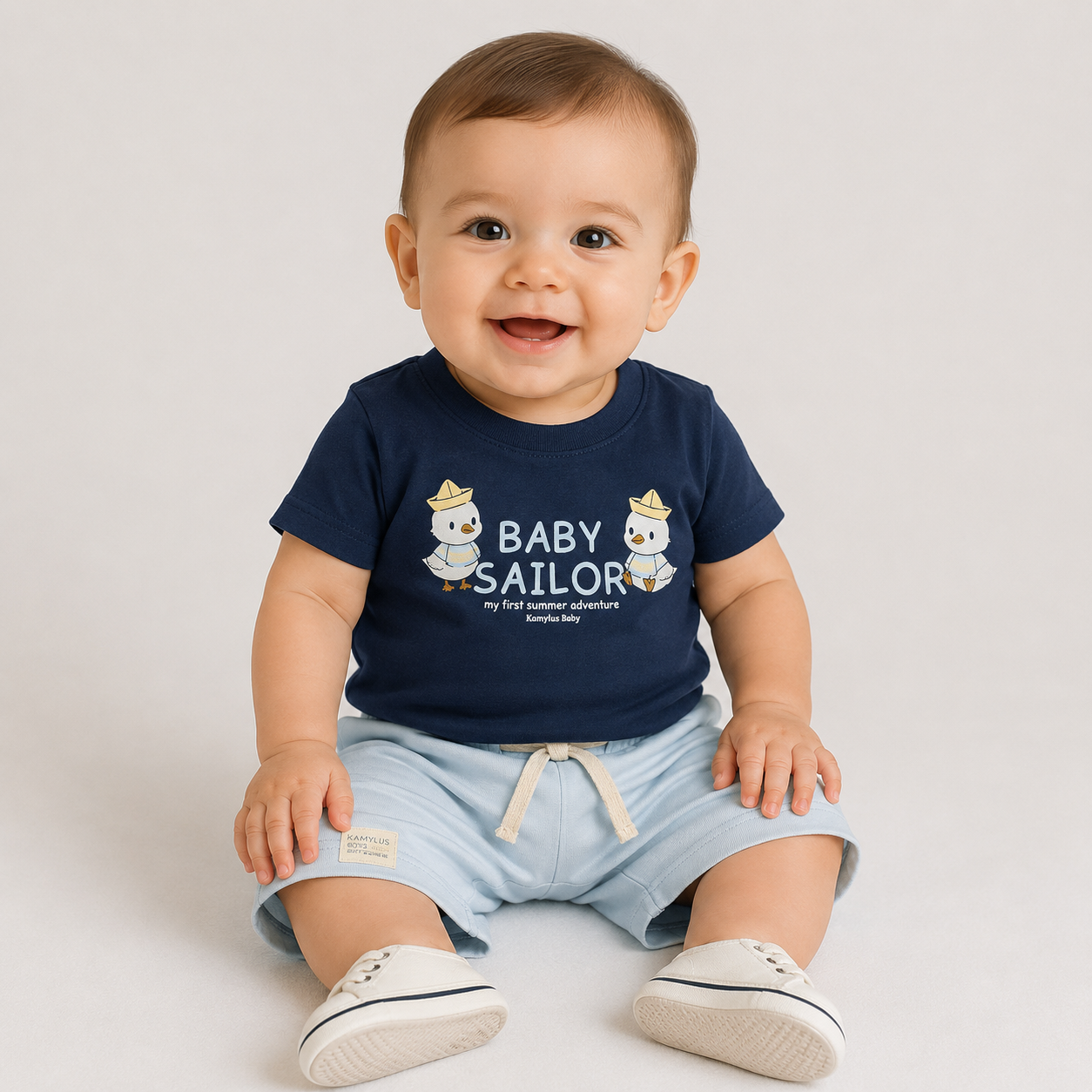 Conjunto Bebê Masculino Kamylus Baby Sailor Estampa Patinho