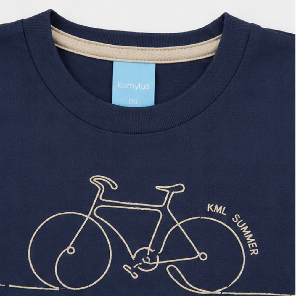 Conjunto Infantil Masculino Kamylus Bike KML Summer Camiseta e Bermuda Texturizada