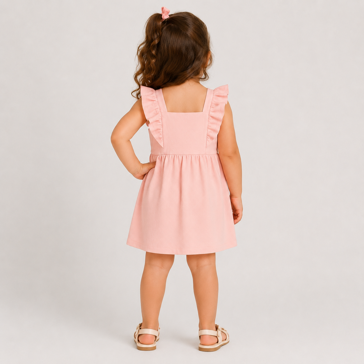Vestido Infantil Feminino Kamylus Lina e Lou Malha Piqué Trabalhada