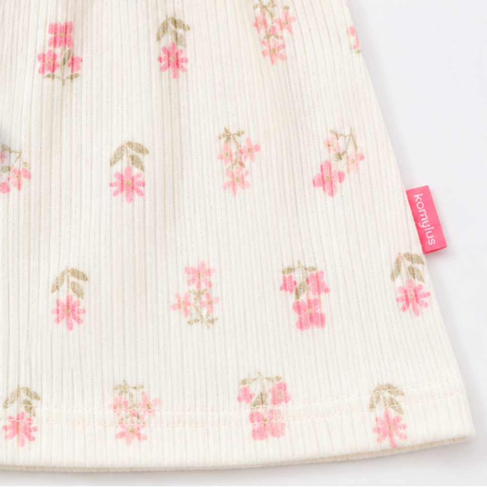 Vestido Infantil Feminino Kamylus Canelado Florzinhas Sublimado