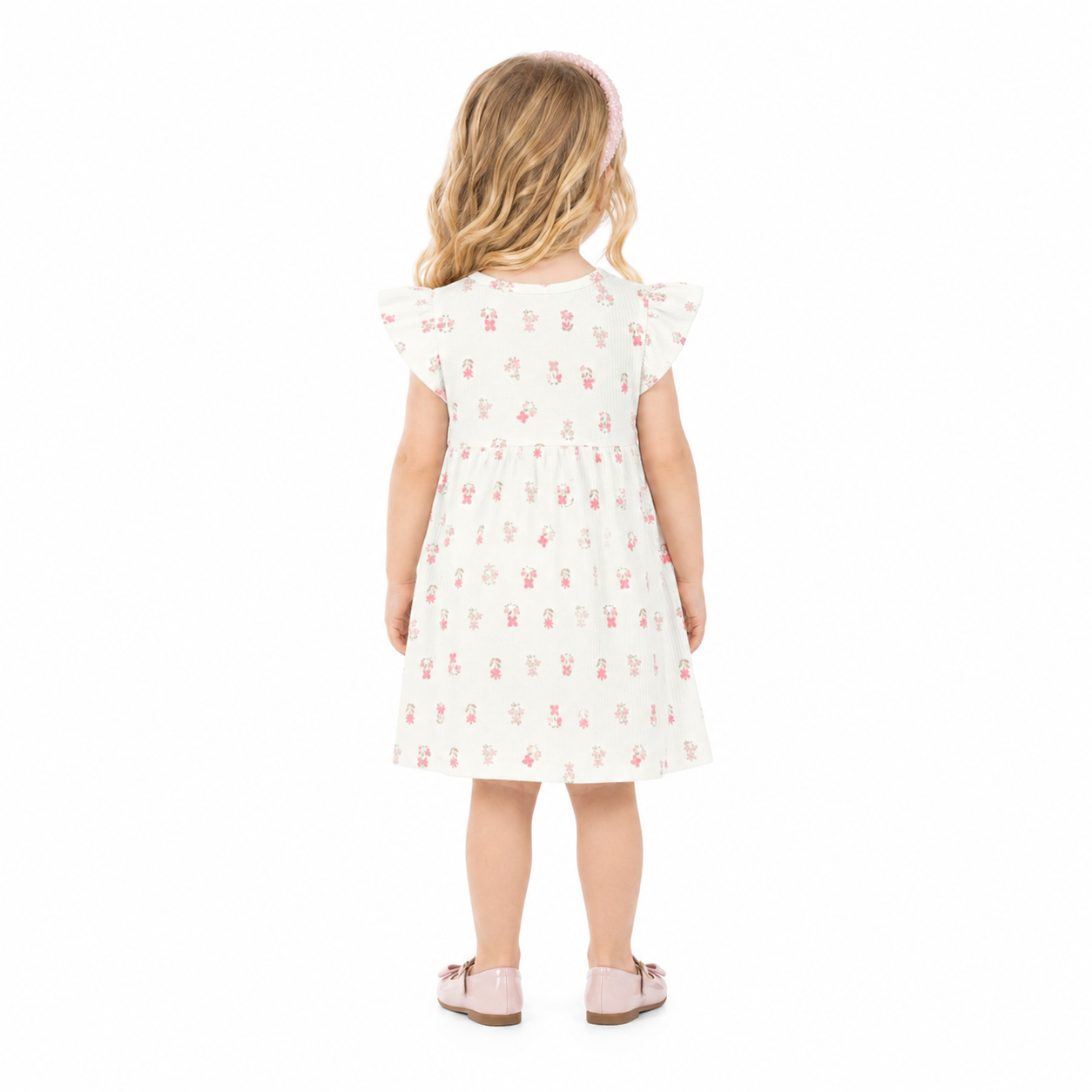 Vestido Infantil Feminino Kamylus Canelado Florzinhas Sublimado