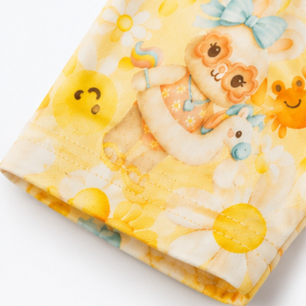 Conjunto Manga Longa Infantil Baby Kamylus Tchibum Coelhinha na Praia Proteção UV 50+ Dri-Fit