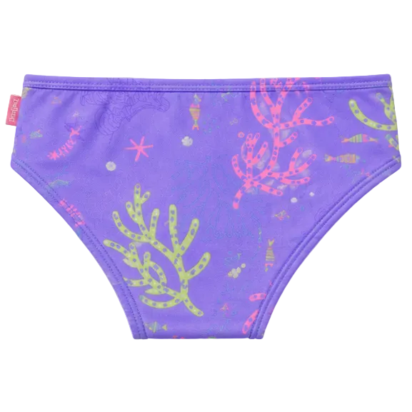 Conjunto Biquíni Infantil Feminino Kamylus Tchibum Fundo do Mar Estampado Proteção UV 50+ Dri-Fit