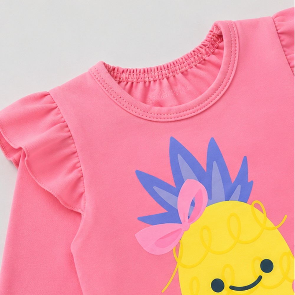 Maiô Manga Longa Infantil Baby Kamylus Tchibum Abacaxi Proteção UV 50+ Dri-Fit