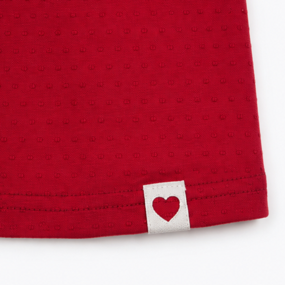 Conjunto Infantil Feminino Alakazoo Cerejas Coração Malha Nikko Cropped e Short-Saia