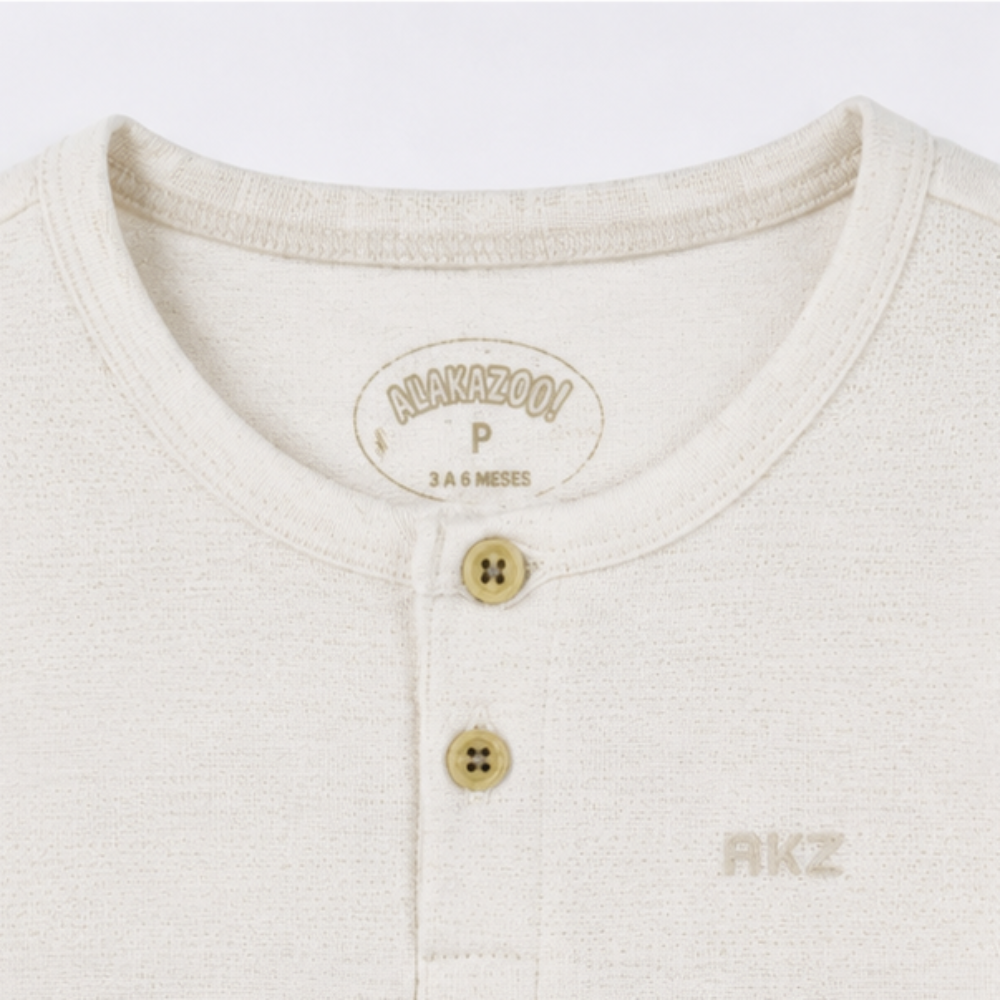 Conjunto Infantil Masculino Alakazoo Camiseta Henley e Bermuda