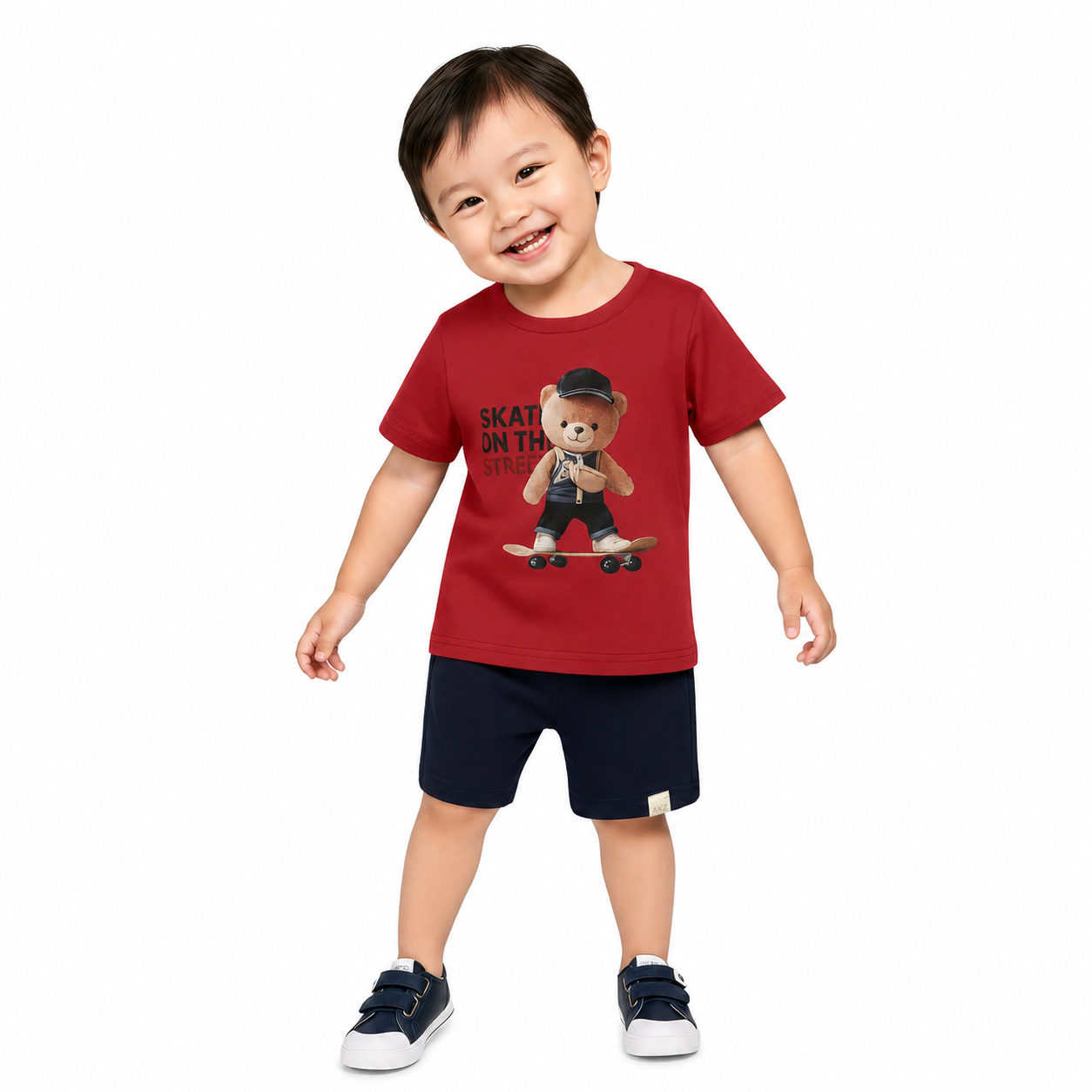 Conjunto Infantil Masculino Alakazoo Ursinho Skate Casual