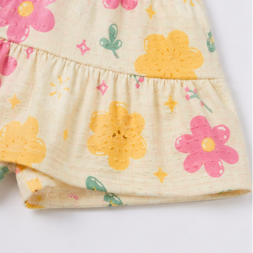 Conjunto Infantil Feminino Alakazoo Blooming Flowers Blusa e Short-Saia