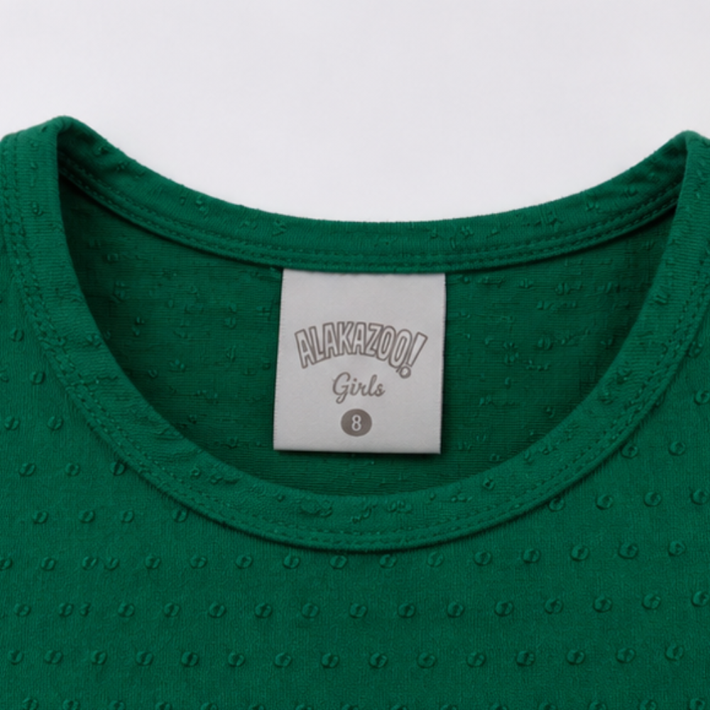 Blusa Infantil Feminina Alakazoo Texturizada Manga Babado Casual