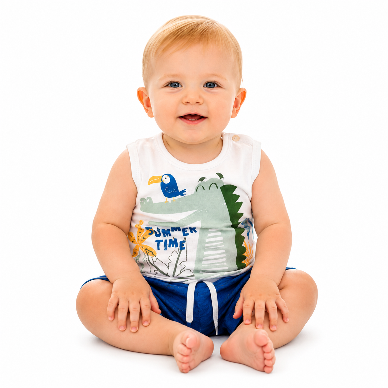 Conjunto Masculino Presente de Anjo Camiseta Silk e Short Coupé
