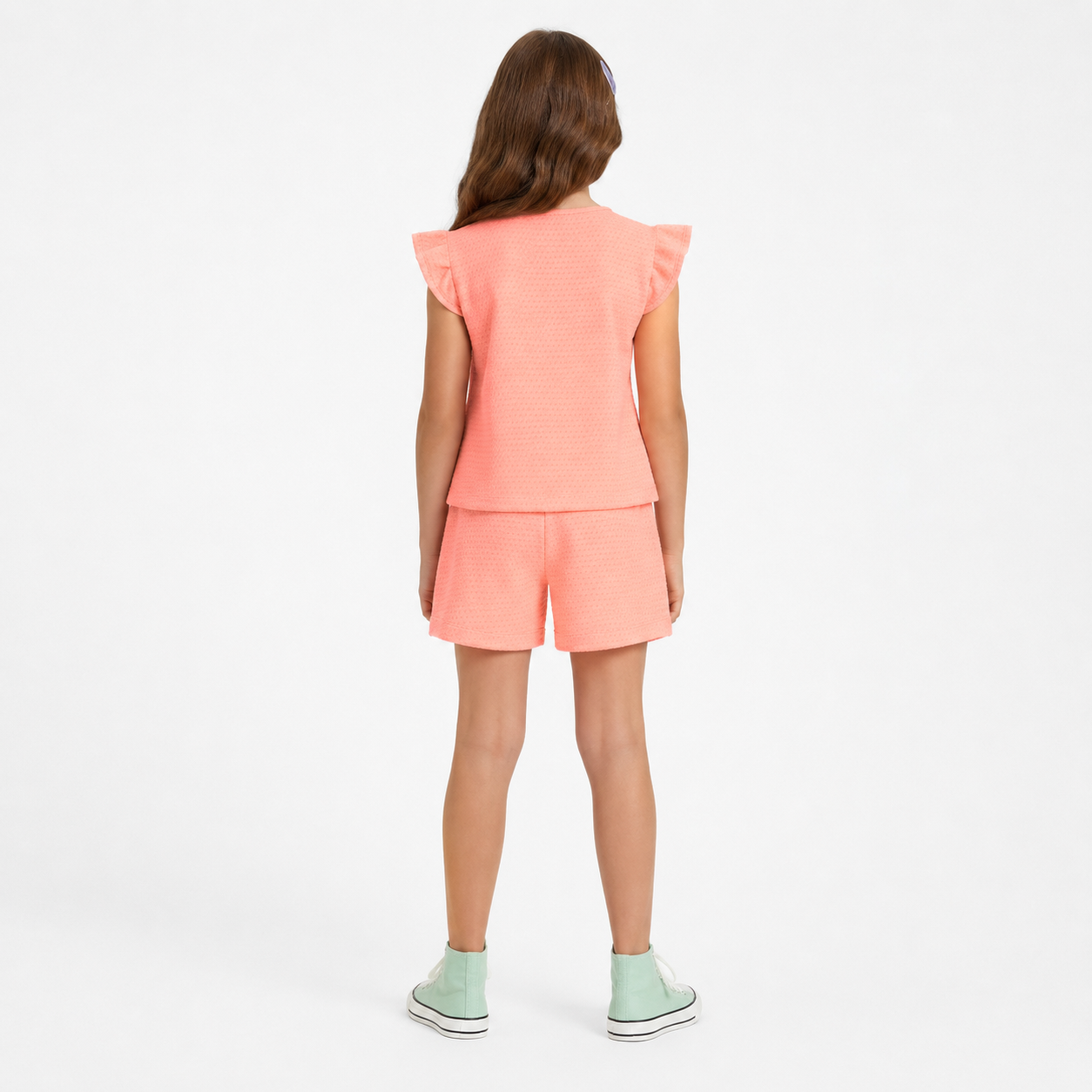 Conjunto Infantil Feminino Alakazoo Blusa e Short Texturizado Casual