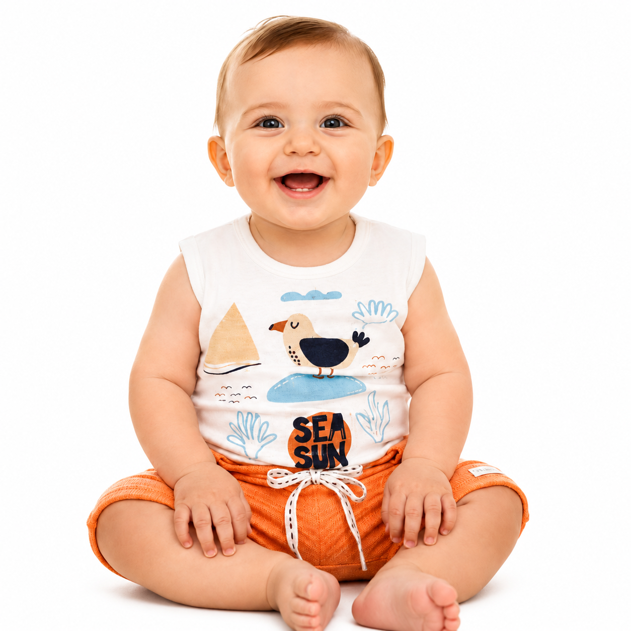 Conjunto Masculino Presente de Anjo Camiseta Silk e Short Coupé