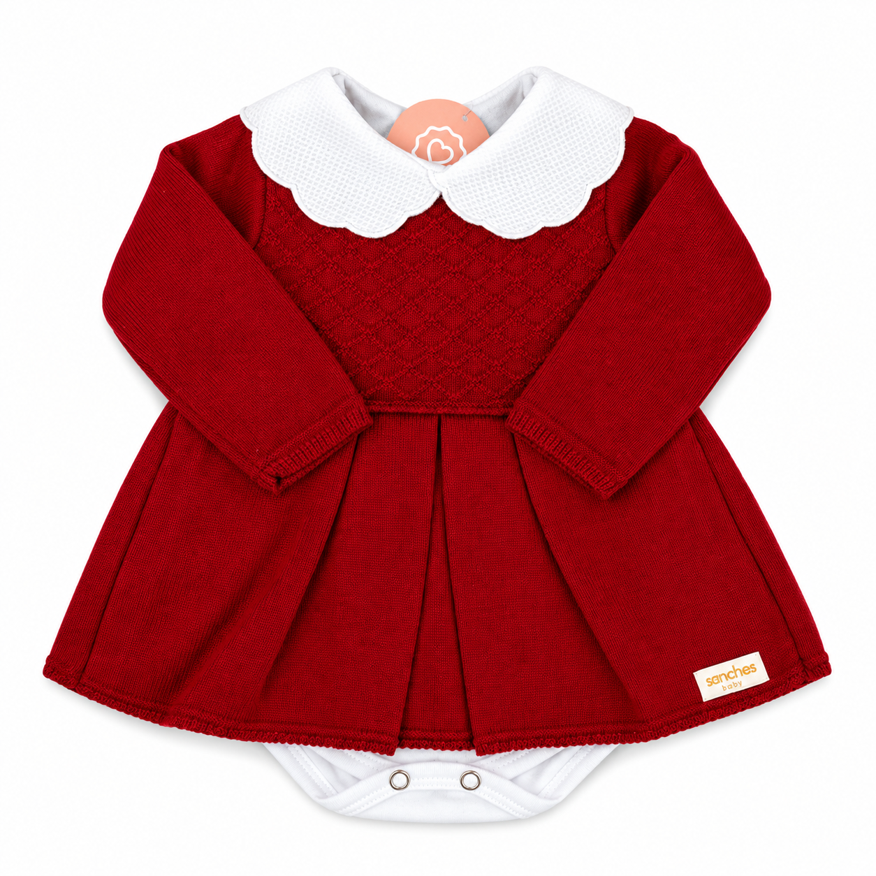 Kit Vestidinho Sanches Baby em Tricot 5 Peças