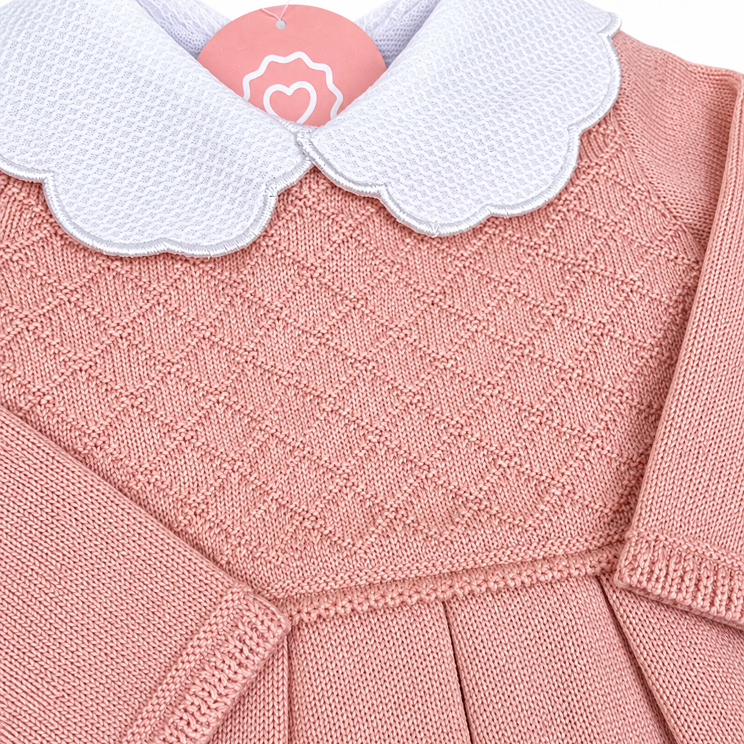 Kit Vestidinho Sanches Baby em Tricot 5 Peças