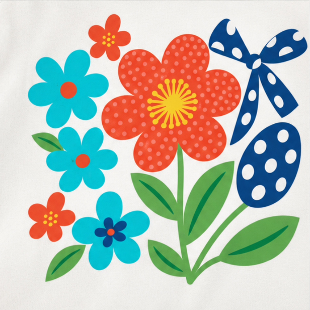 Conjunto Infantil Feminino Kyly Flores Blusa e Short