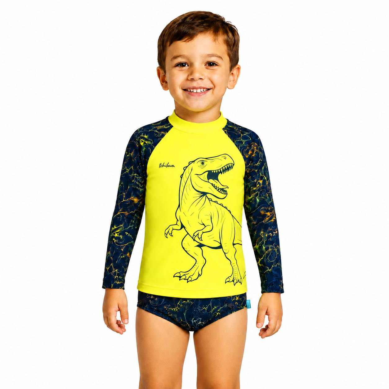 Conjunto Masculino Kamylus Tchibum Dinossauro UV50+ Dry Fit