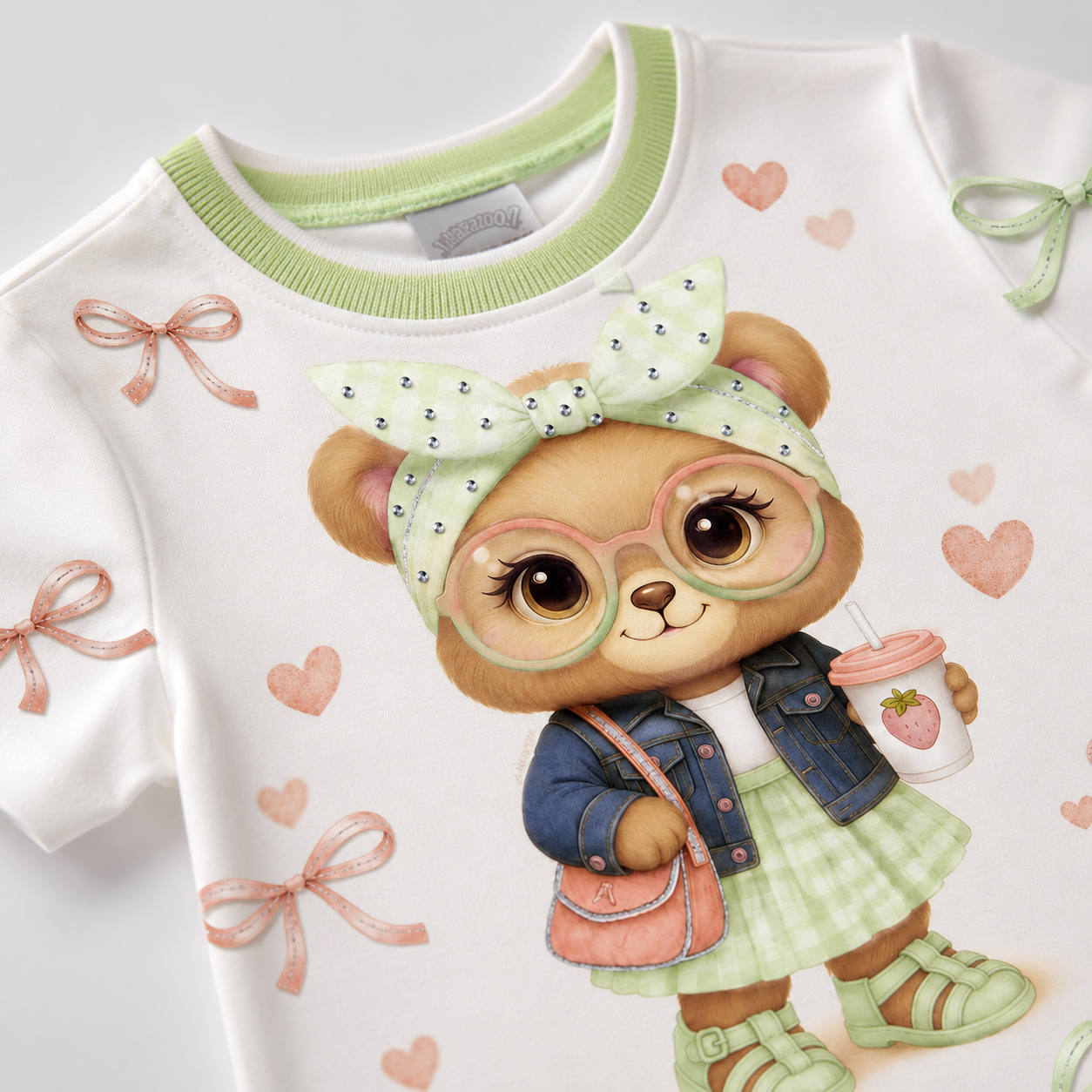 Blusa Infantil Feminina Alakazoo Ursinha Estilosa em Moletinho Leve