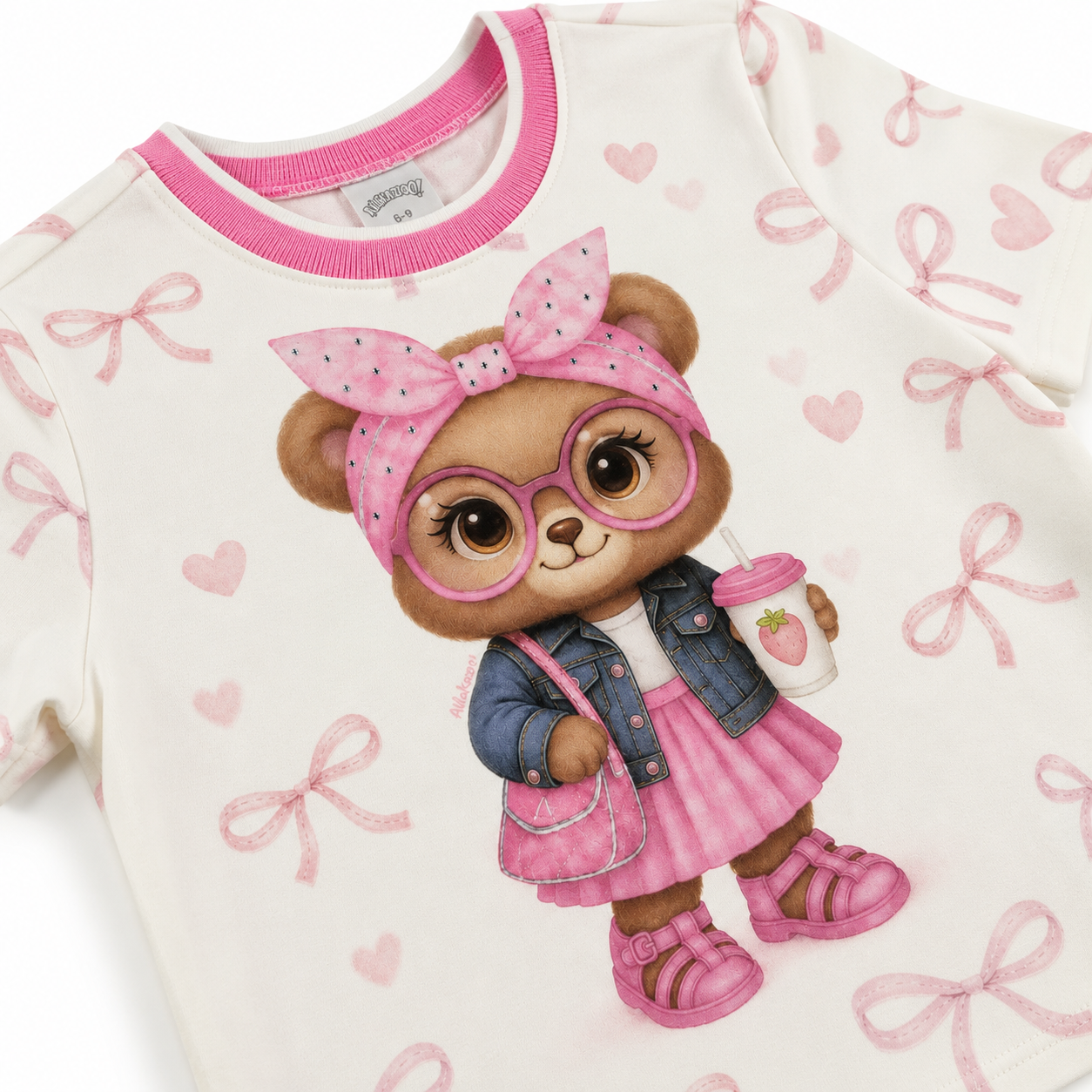 Blusa Infantil Feminina Alakazoo Ursinha Estilosa em Moletinho Leve