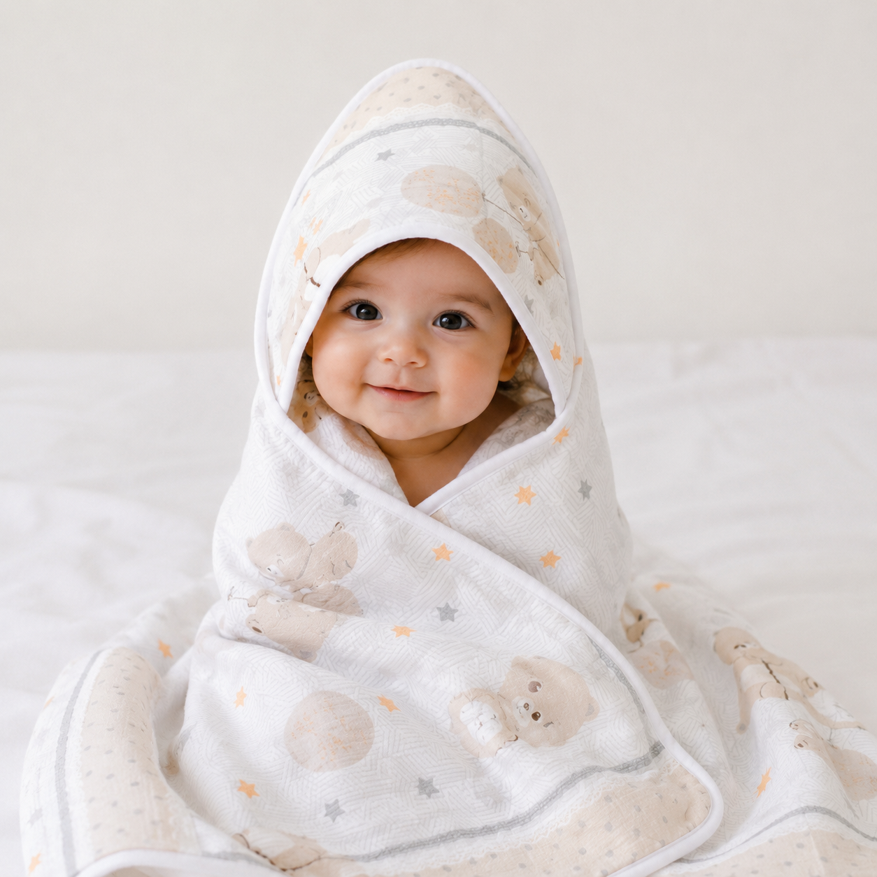 Toalha de Banho Bebê Soft Baby Nice com Capuz 85cm x 85cm 100% Algodão