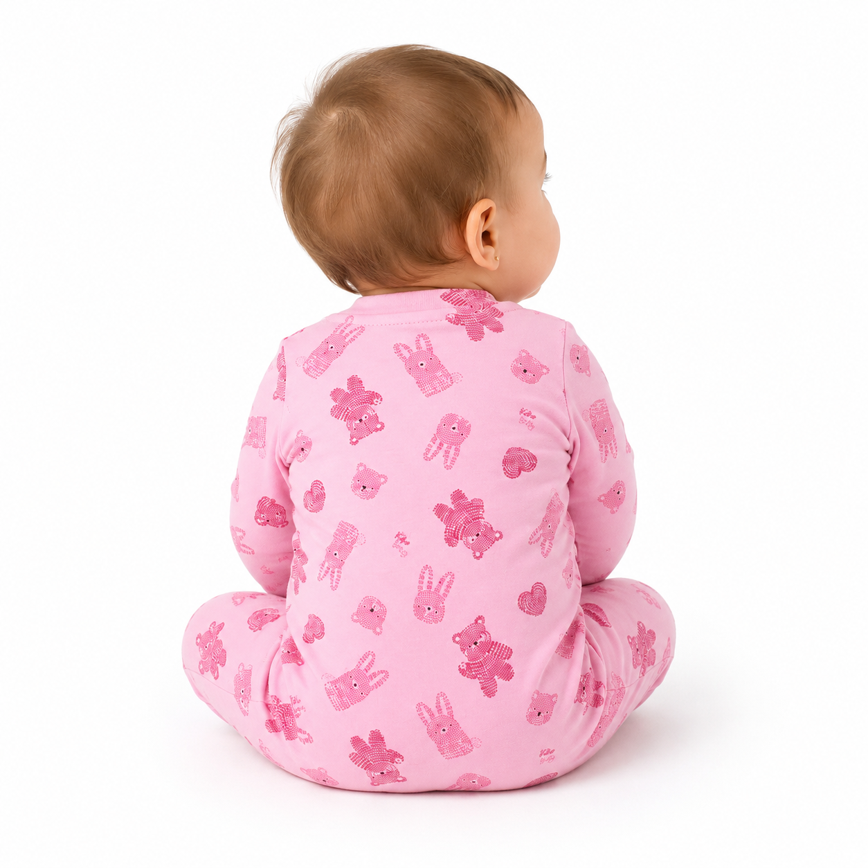 Macacão Feminino Manga Longa Kiko Baby Ursinha com Zíper