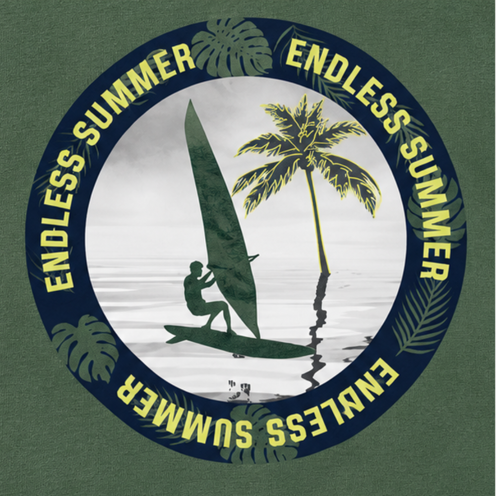 Conjunto Infantil Masculino Kyly Endless Summer Camiseta Meia Malha e Bermudinha