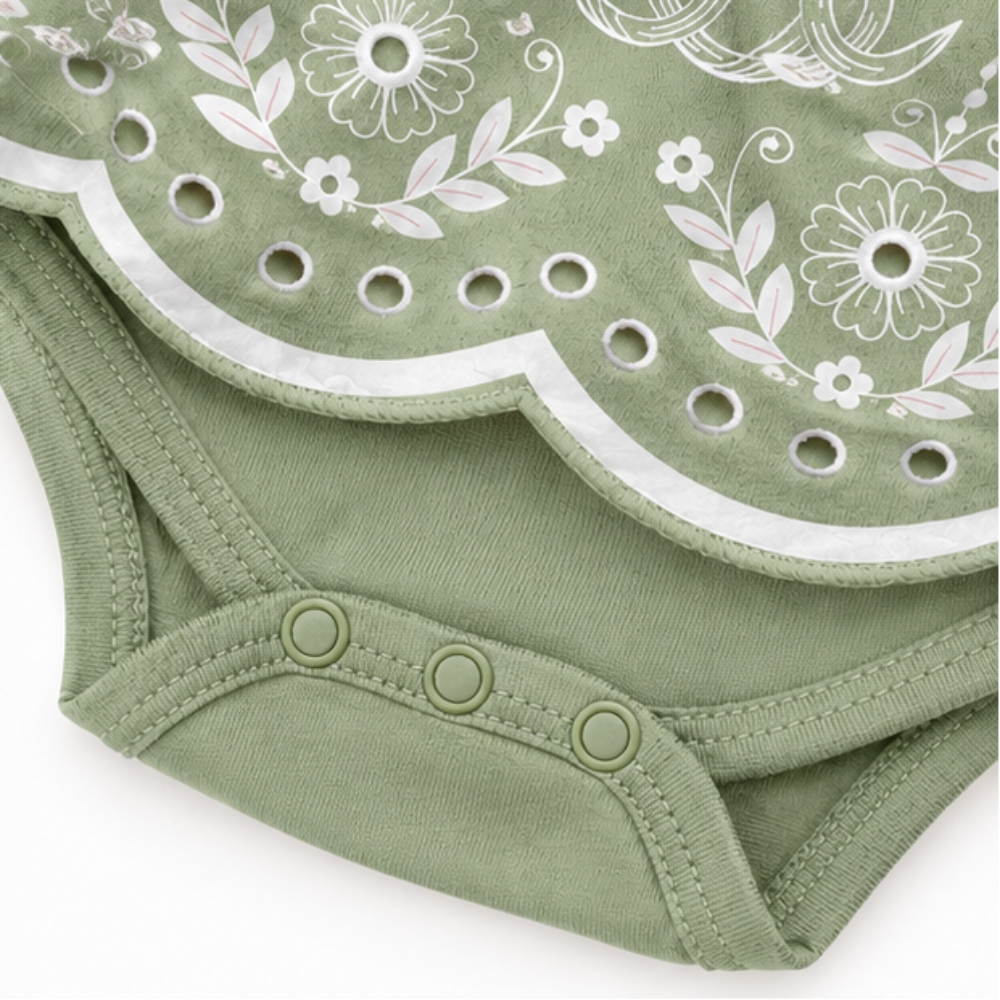 Vestibody Milon Bebê Feminino Lacinho e Bordado