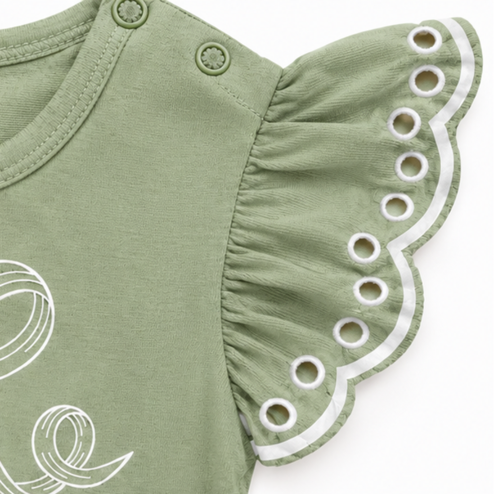 Vestibody Milon Bebê Feminino Lacinho e Bordado