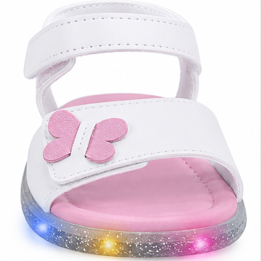 Sandália Infantil Menina Pampili Borboleta Papete LED Solado Luzes