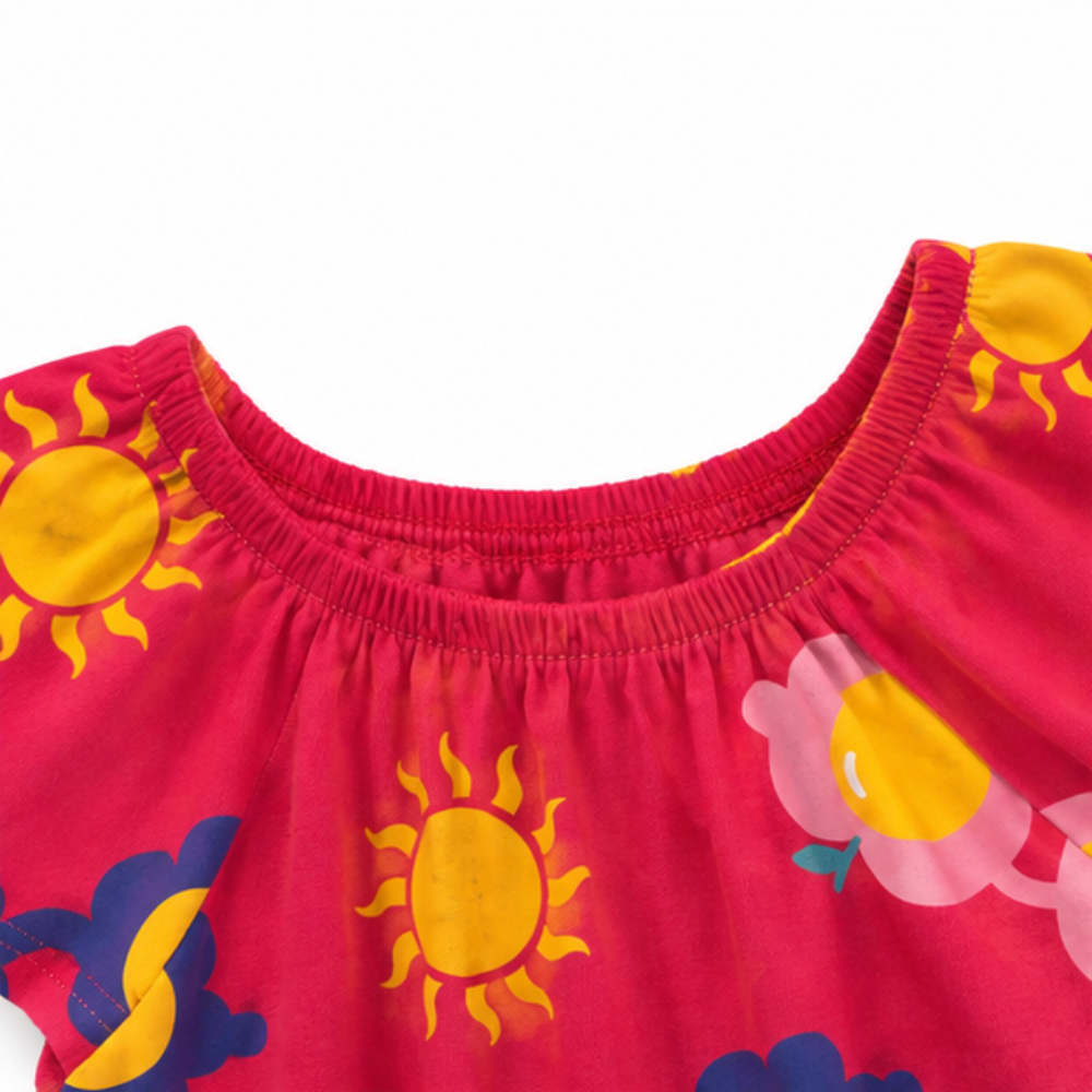 Vestido Infantil Feminino Kyly Estampa Divertida Óculos e Sol