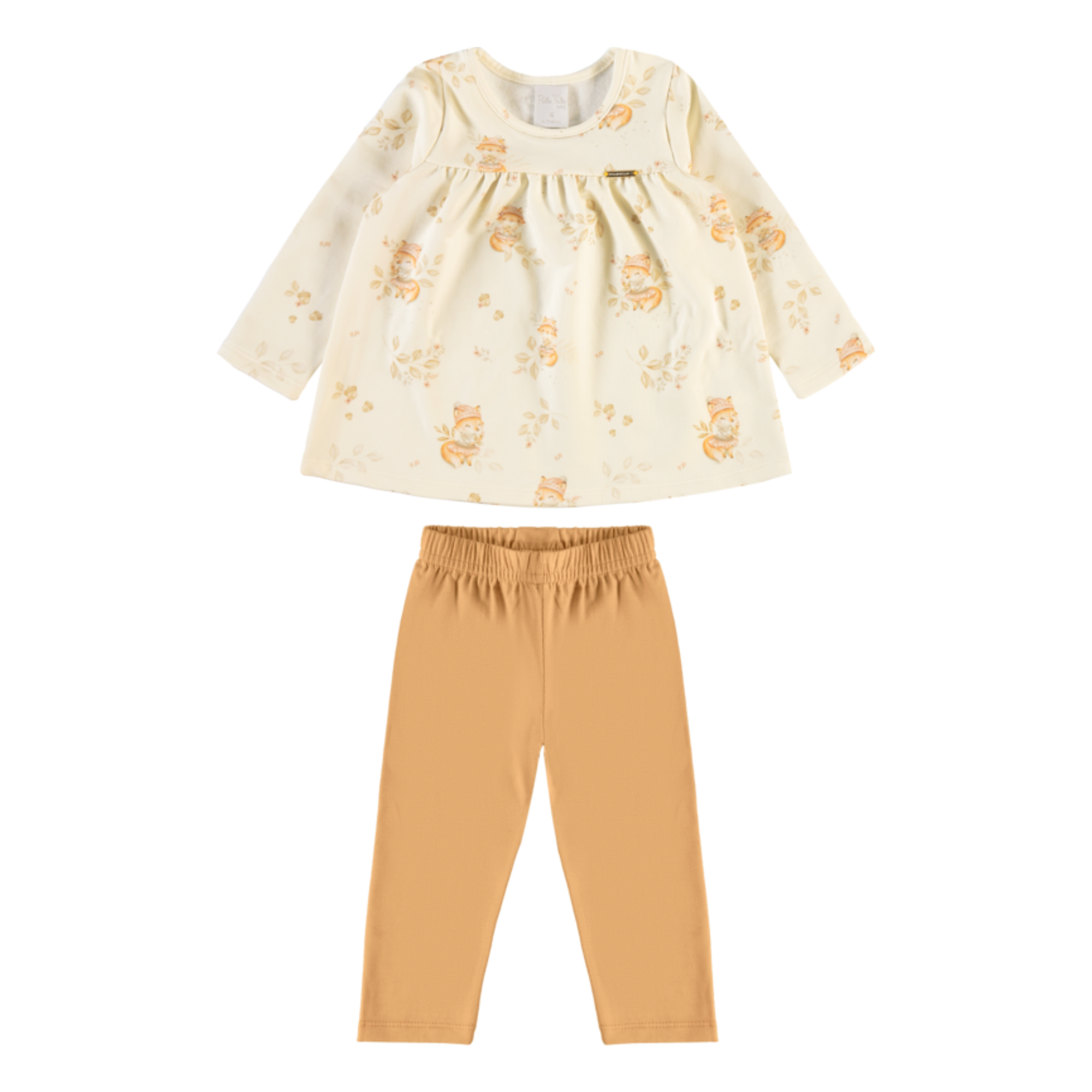 Conjunto Infantil Feminino Pulla Bulla Raposinha Floral