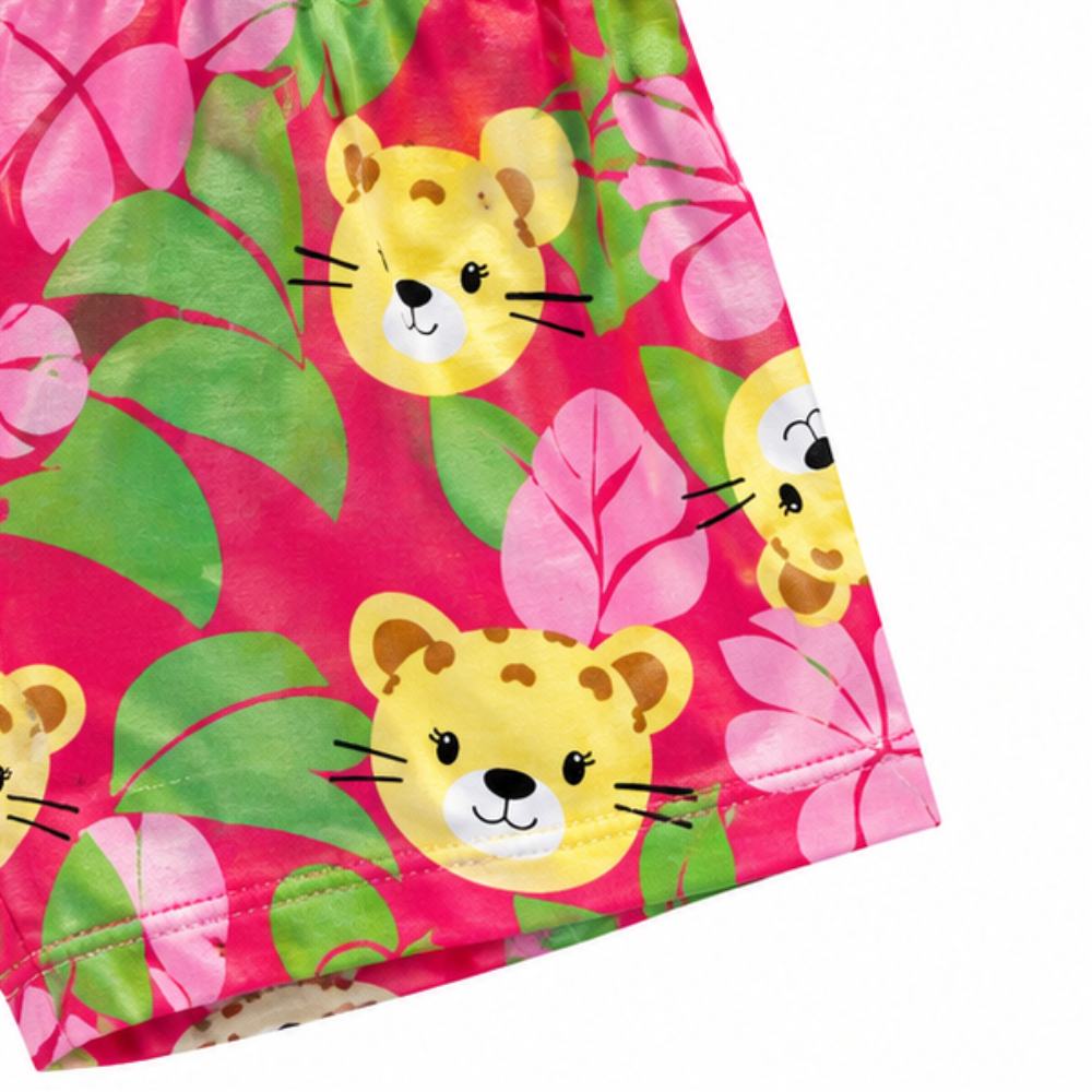 Conjunto Feminino Bebê Kyly Oncinha com Strass