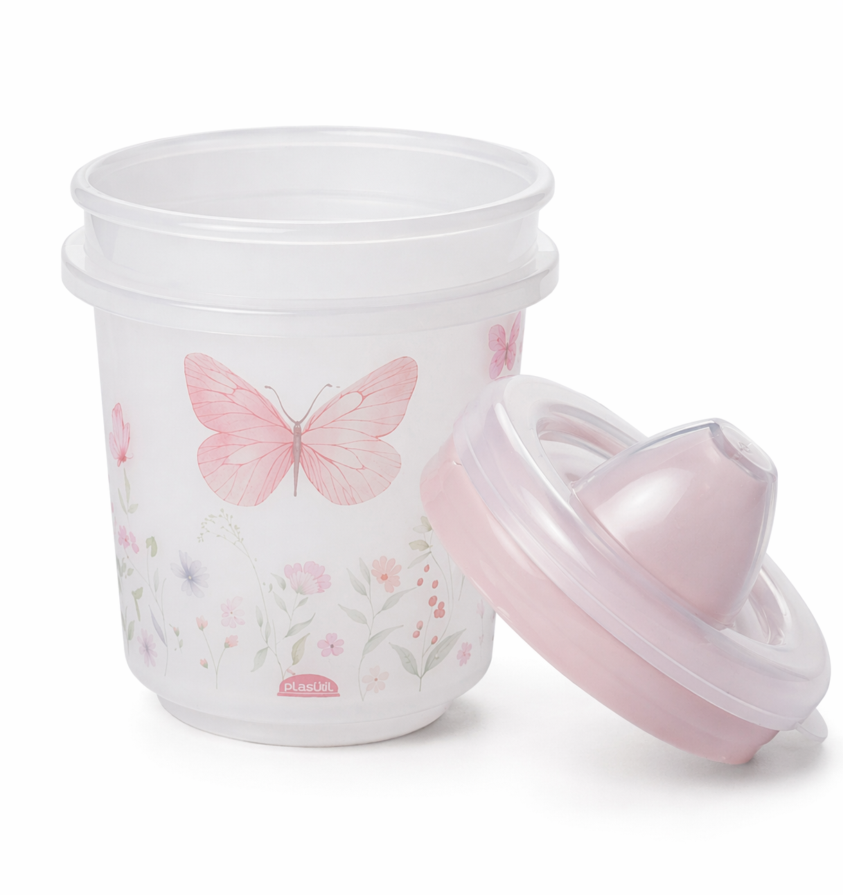 Caneca Trio Plasútil Decorada com Alça e Sobre tampa
