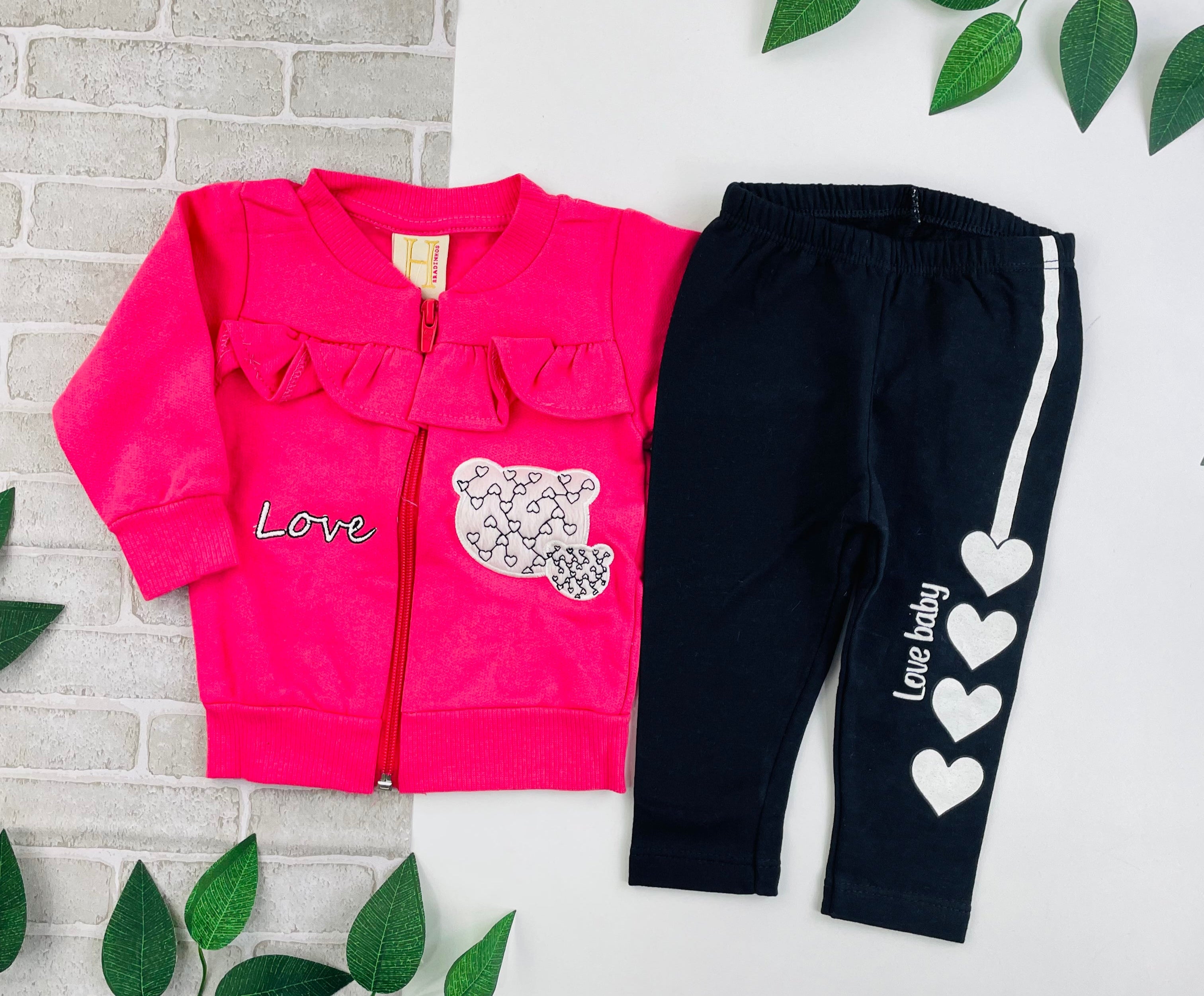 Conjunto Feminino Hrradinhos Love Bordado