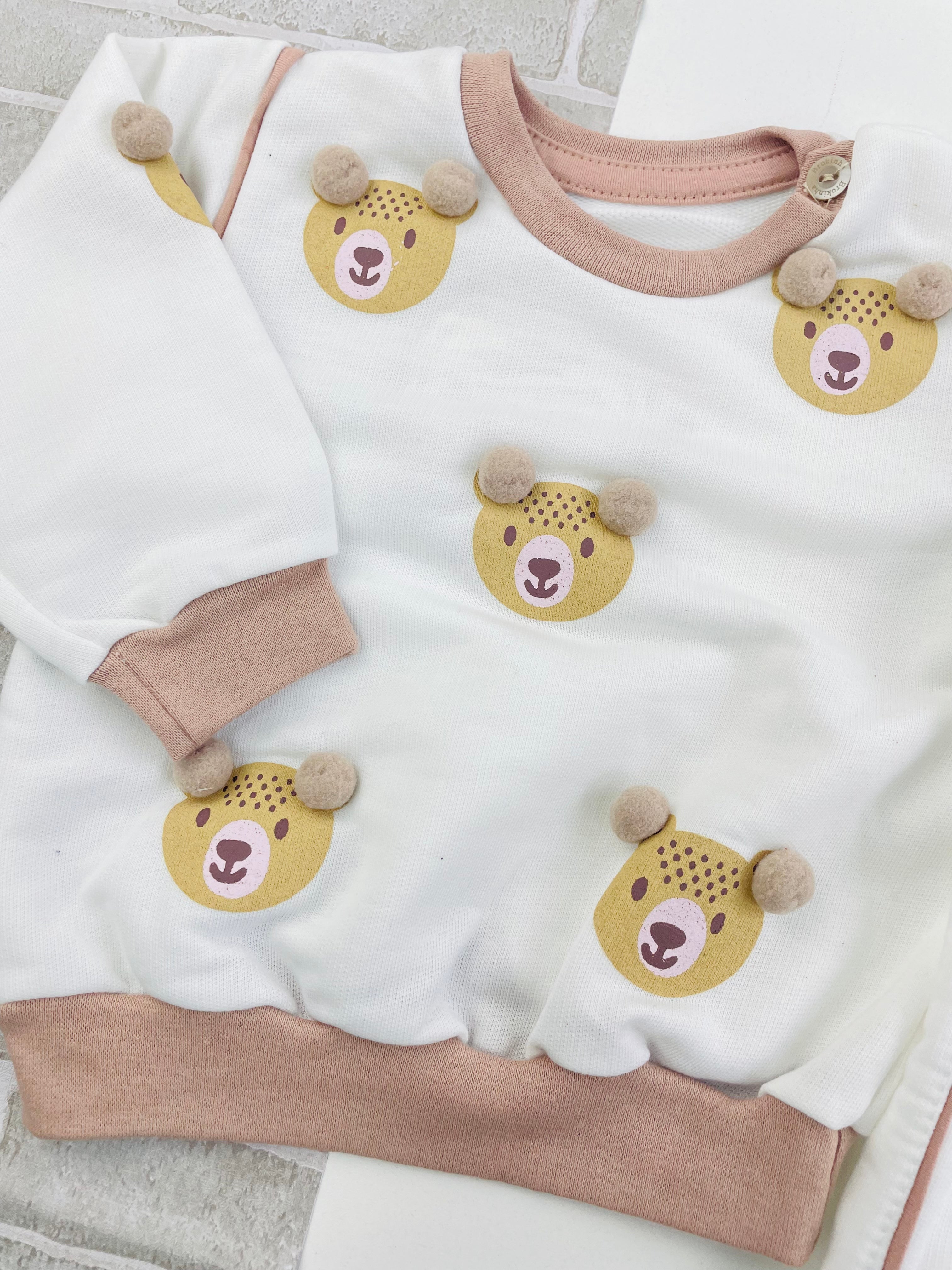 Conjunto Brokinha Feminino Ursinhos Com Pompom Moletom