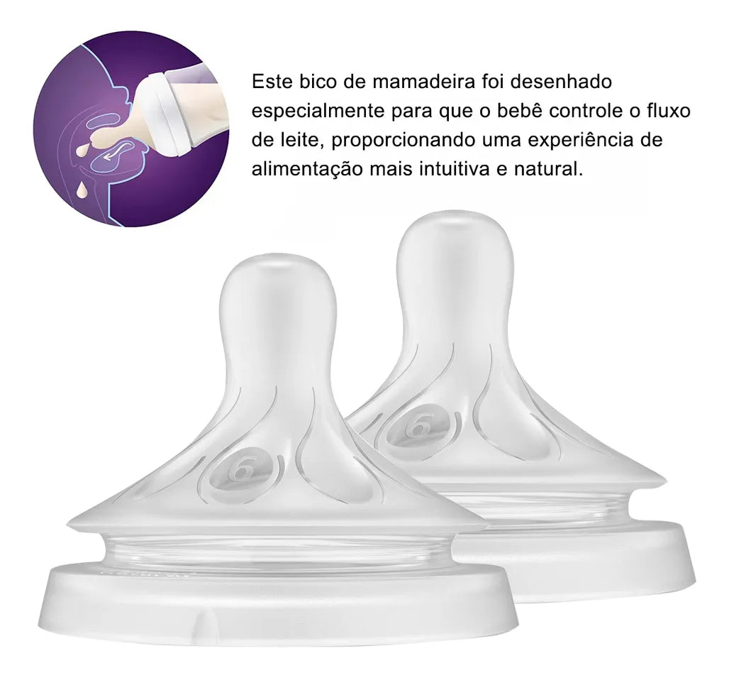 Bico Pétala 3.0 Avent Duplo 6M+ para Líquido Espesso
