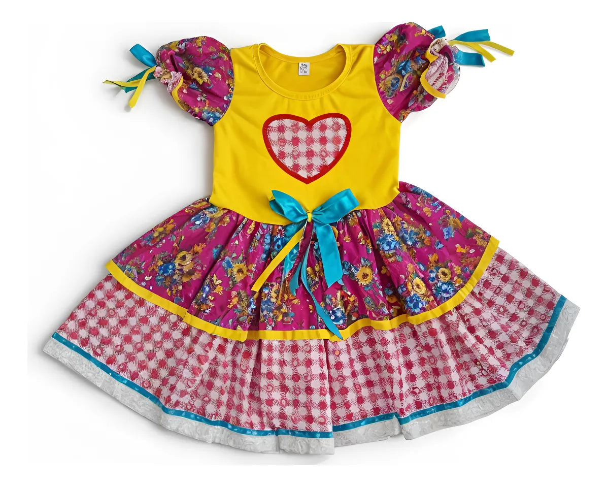 Vestido Caipira Xadrez para Festa Junina