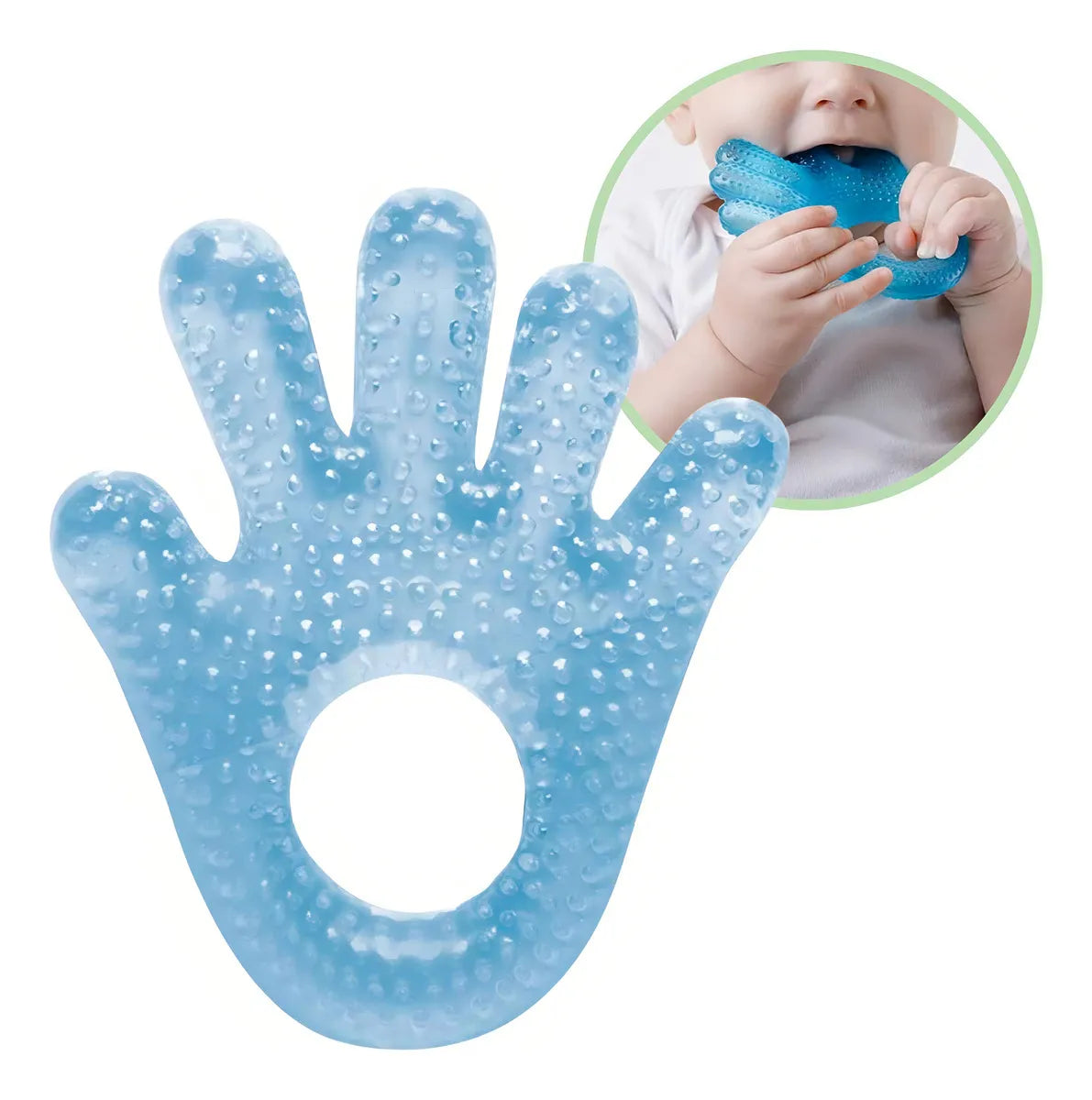 Mordedor com Água Buba Formato Mãozinha Alívio Dentição 3 Meses+