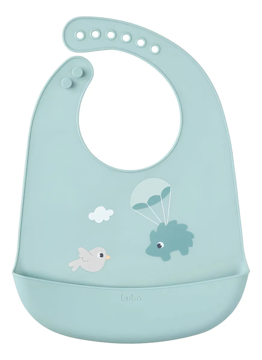 Babador Em Silicone Buba Com Pega Migalhas Cloudy +3 Meses