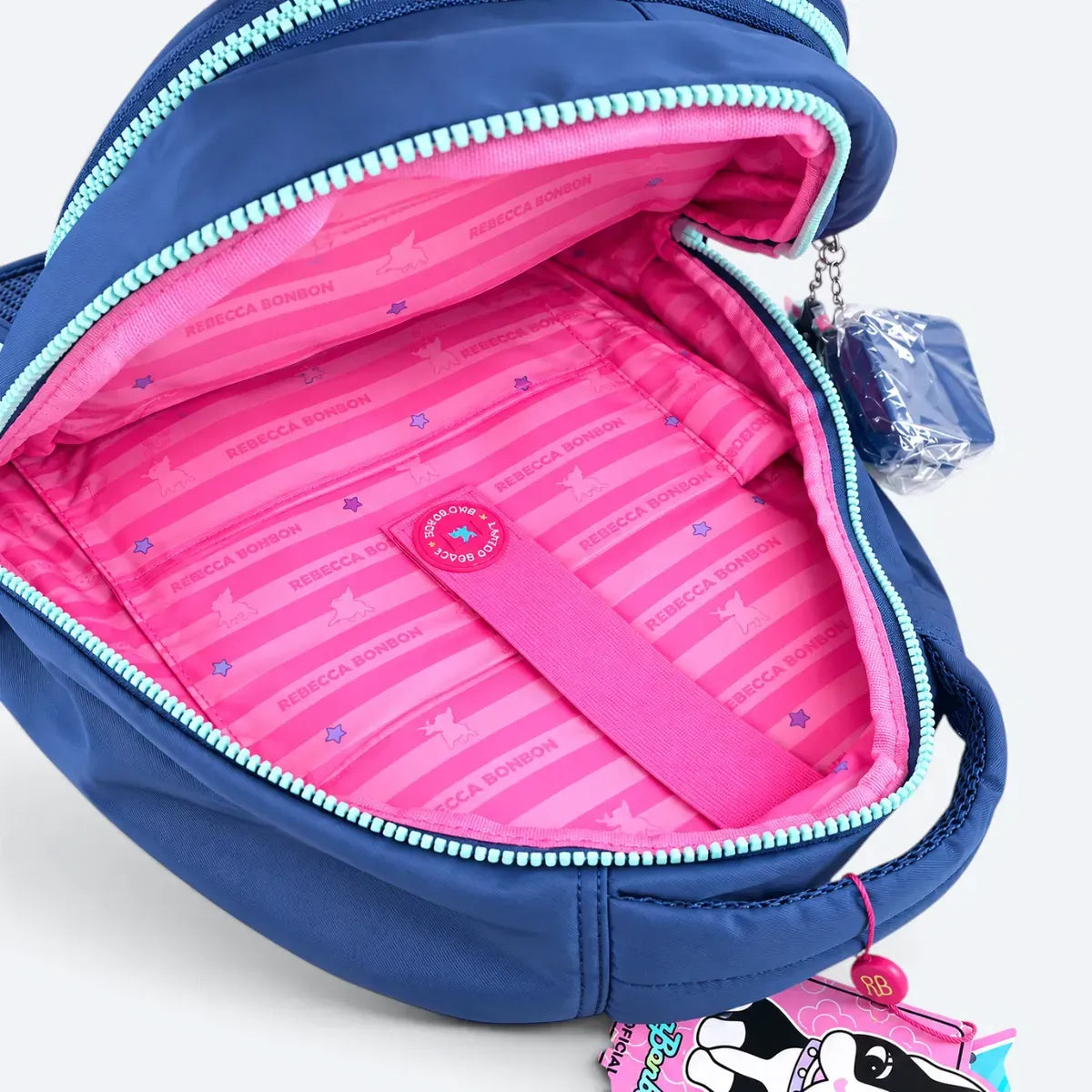 Kit Mochila de Costas Rebecca Bonbon Love 17,5 Oficial com Estojo