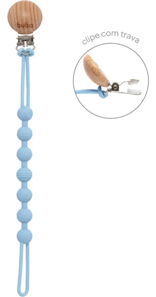 Prendedor de Chupeta Buba Bolinhas em Silicone +3M