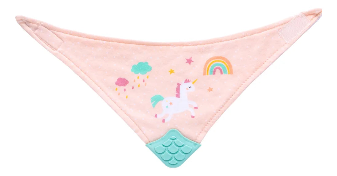 Babador Bandana Infantil Buba Magic com Mordedor de Silicone 4m+