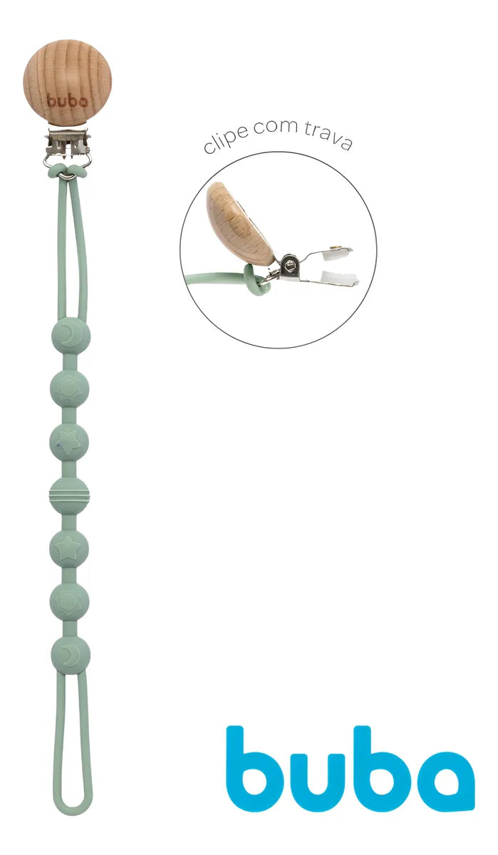 Prendedor de Chupeta Buba Bolinhas em Silicone +3M