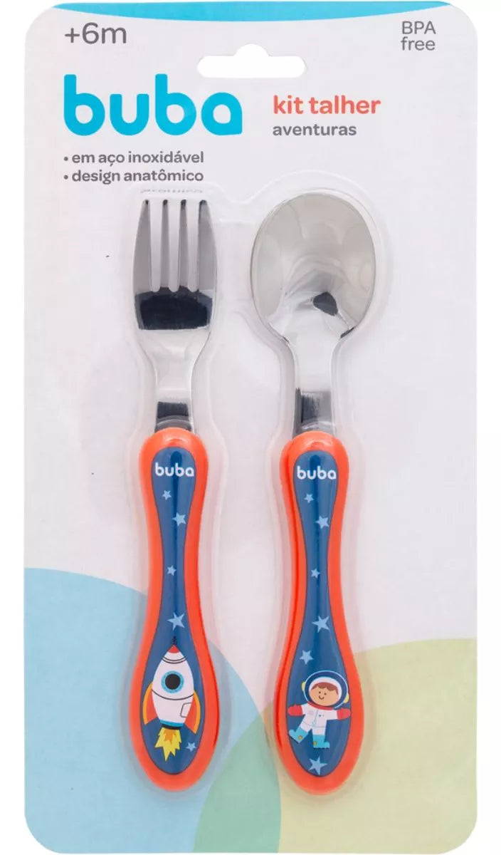 Kit Talheres Buba Aventuras +6 Meses