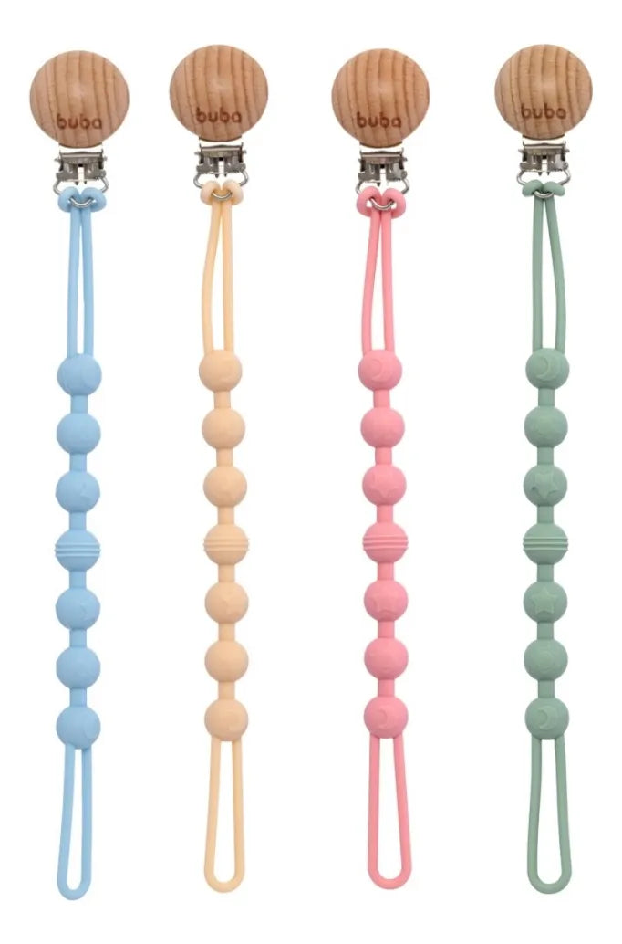 Prendedor de Chupeta Buba Bolinhas em Silicone +3M